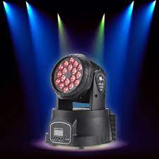 Moving Head 18 Leds 3w Rgb Dmx Efeito Strobo Dj Profissional